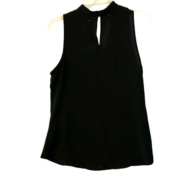 Candies' NWT Blouse 2-Button Keyhole Sleeveless with Rose Applique Size M Black - Picture 9 of 14